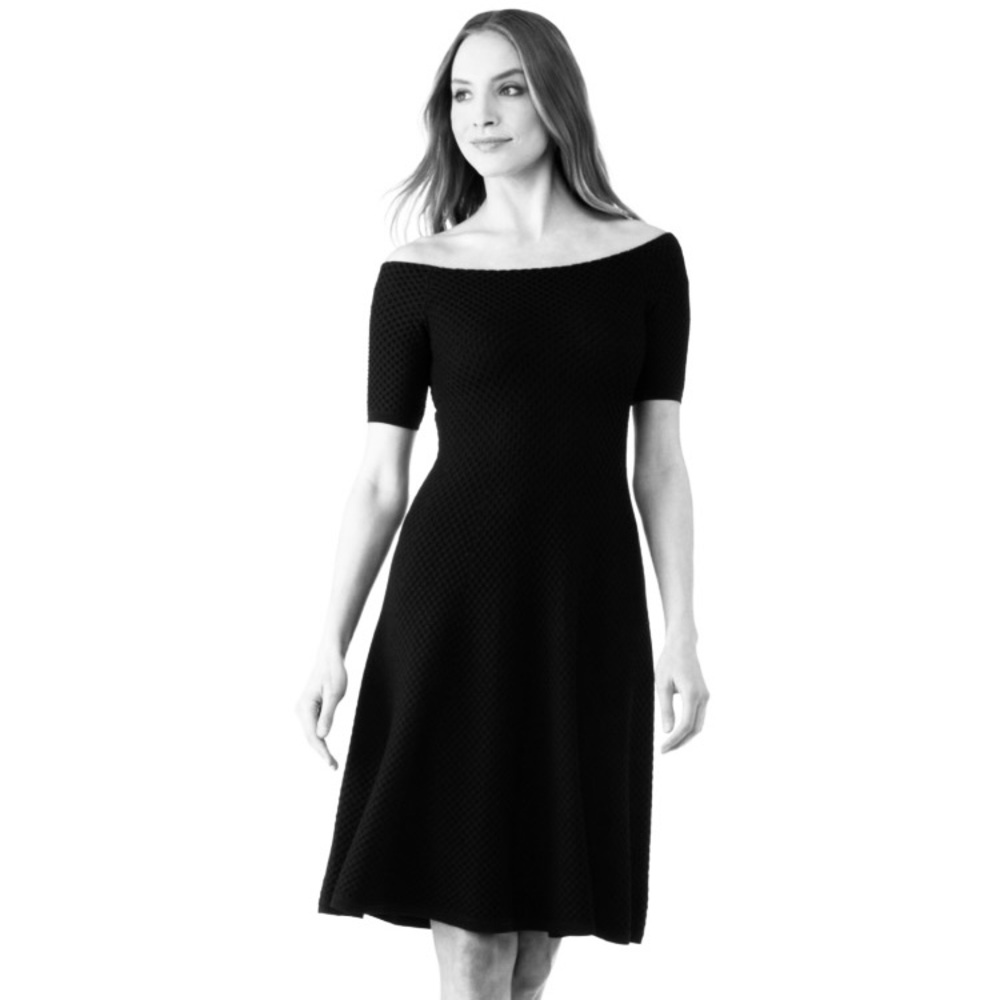 Michael Kors Black Off‑Shoulder A‑Line Dress